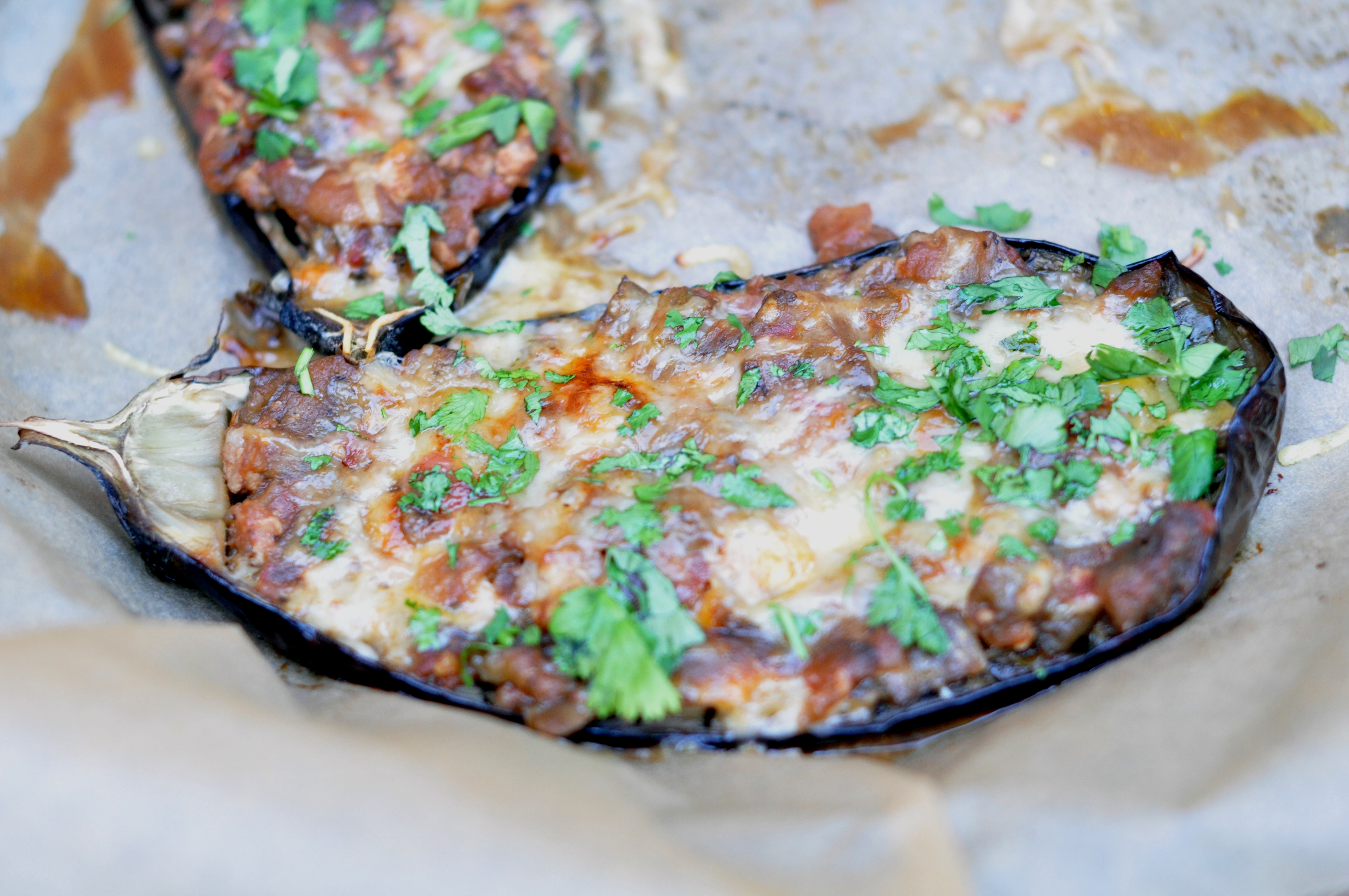 Stuffed aubergines