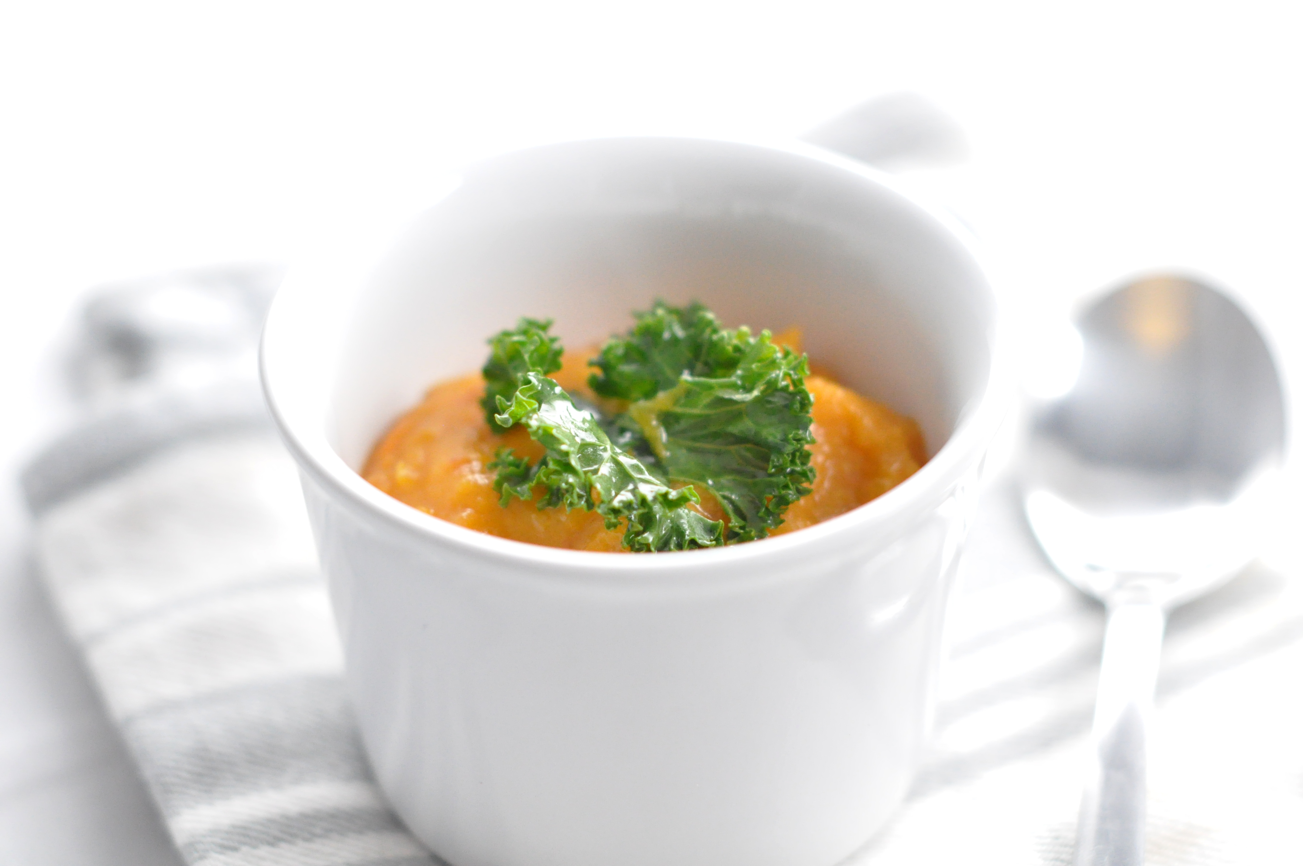 Roasted butternut squash and garlic soup