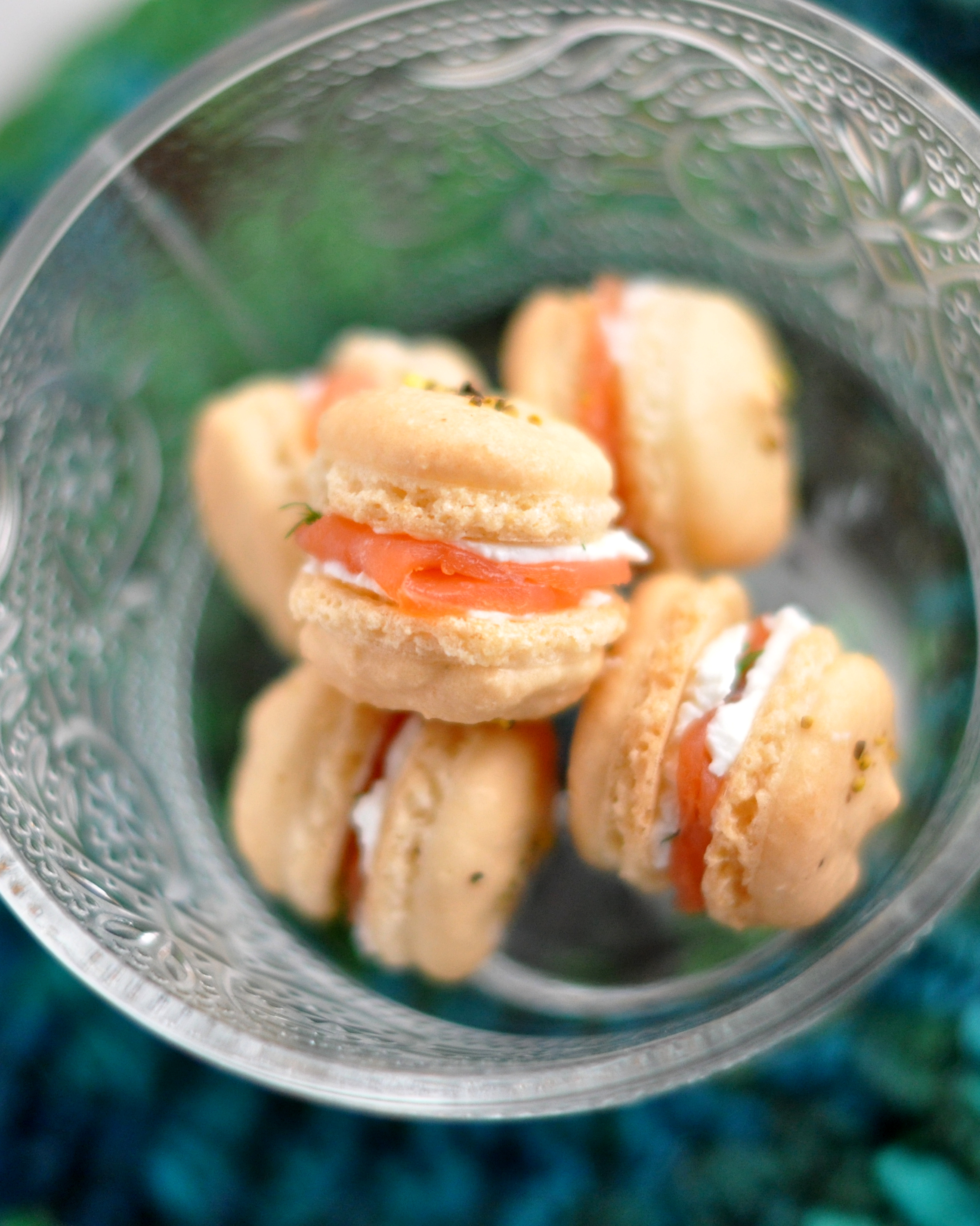 Macarons with salmon