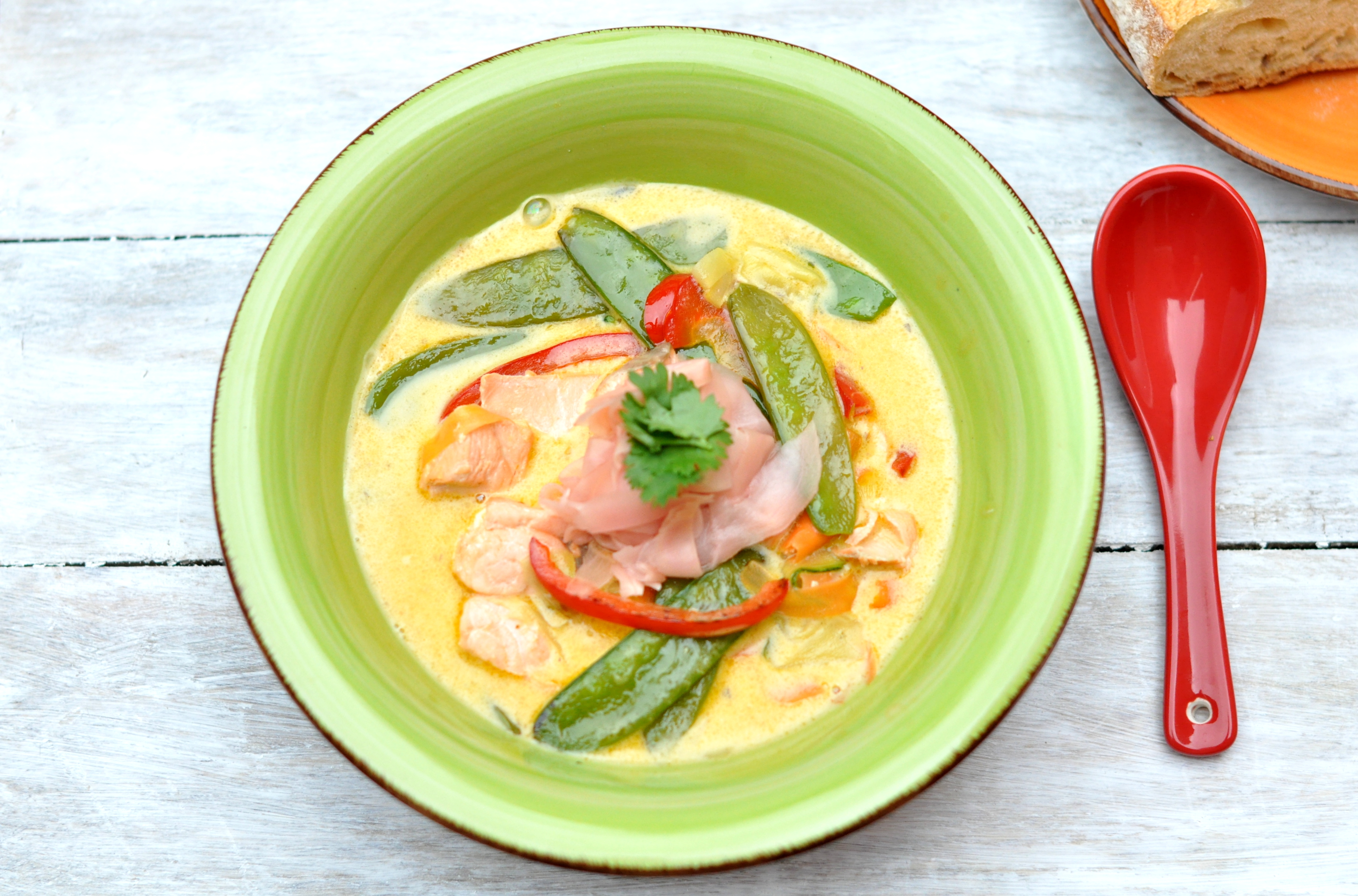 Coconut soup with pickled ginger