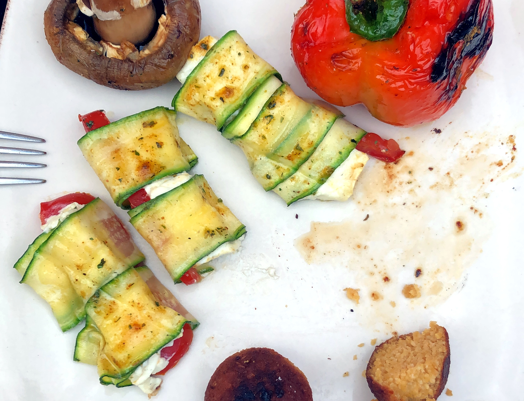 Grilled feta in zucchini